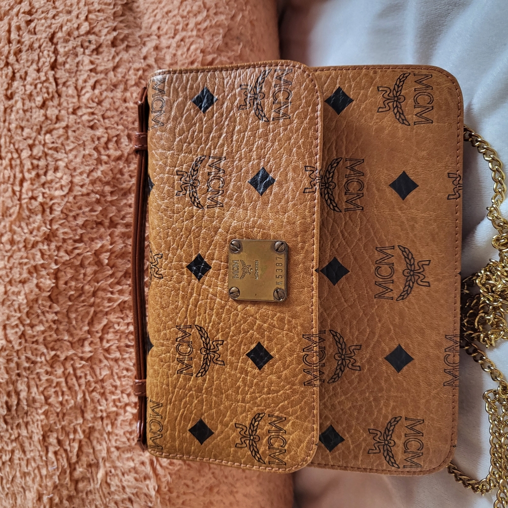 MCM Tan Leather Crossbody Bag